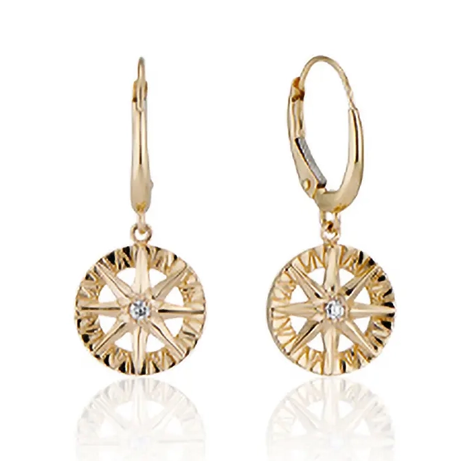 Compass-Rose-Dangles-Earrings-upscale Compass Rose Earrings